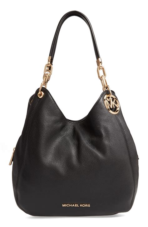 schwarze tasche leder michael kors|Designer.